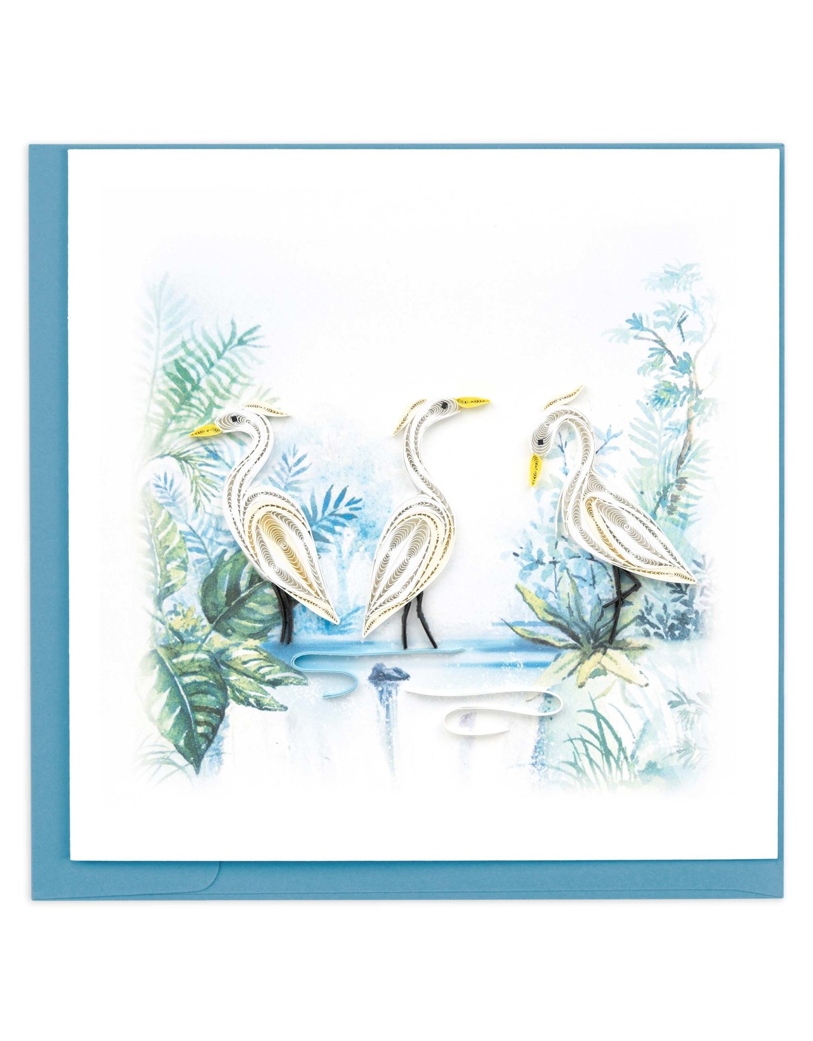 Quilling Card Quilled Three Herons Greeting Card