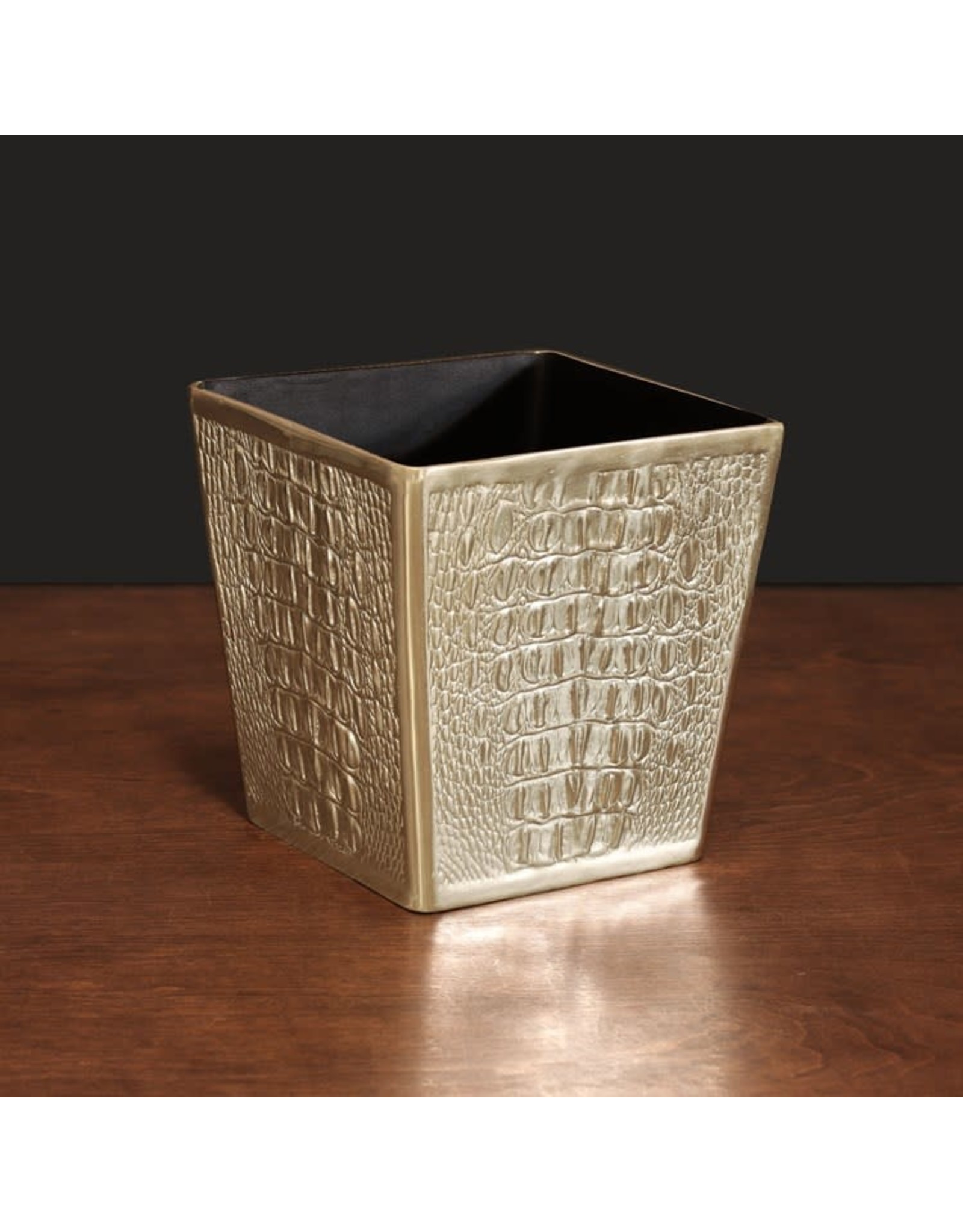 Beatriz Ball SIERRA MODERN Croc Luxe Wastebasket in Beatriz Gold