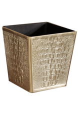 Beatriz Ball SIERRA MODERN Croc Luxe Wastebasket in Beatriz Gold