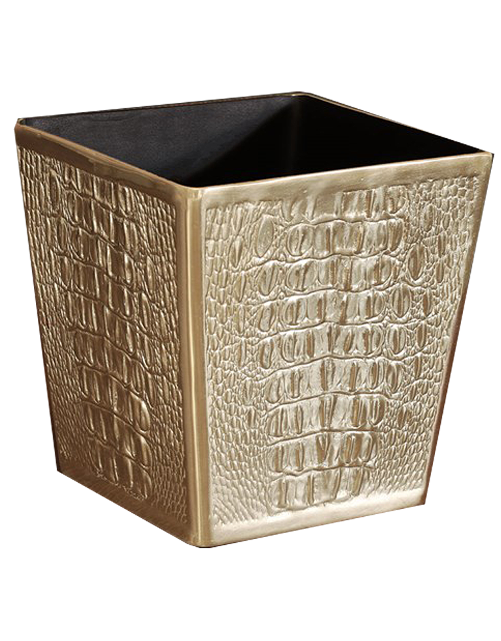 Beatriz Ball SIERRA MODERN Croc Luxe Wastebasket in Beatriz Gold