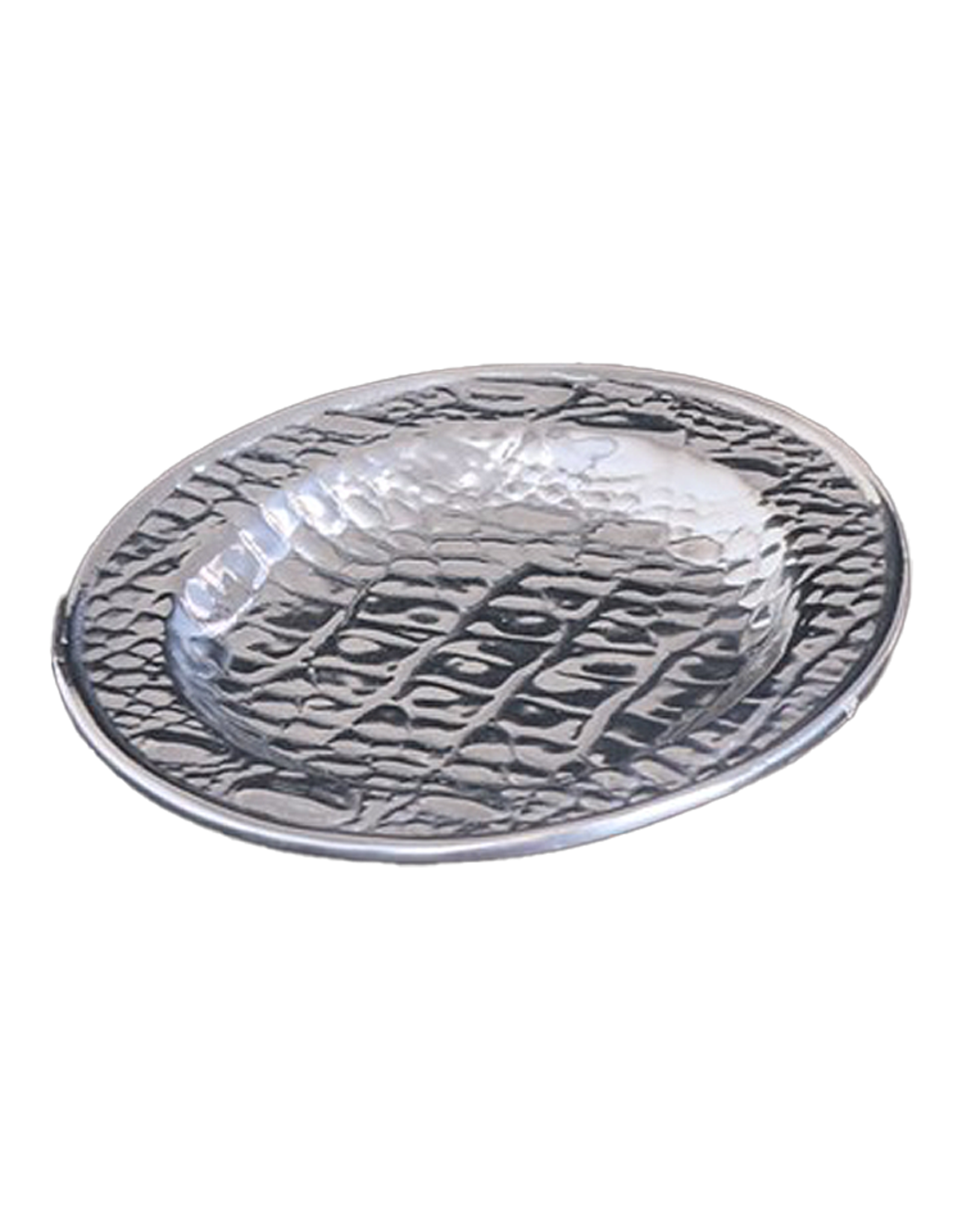 Beatriz Ball SIERRA MODERN Croc Luxe Bath Glass Holder in Silver