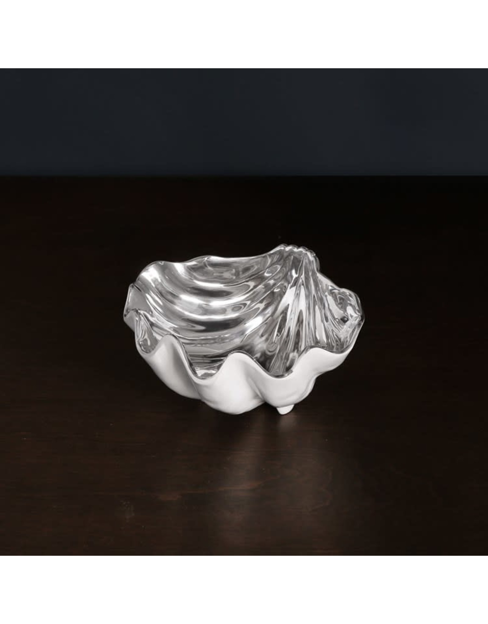 Beatriz Ball THANNI Small Clam Shell Bowl In White And Silver