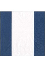 Caspari Paper Cocktail Napkins 20pk Bandol Stripe Navy