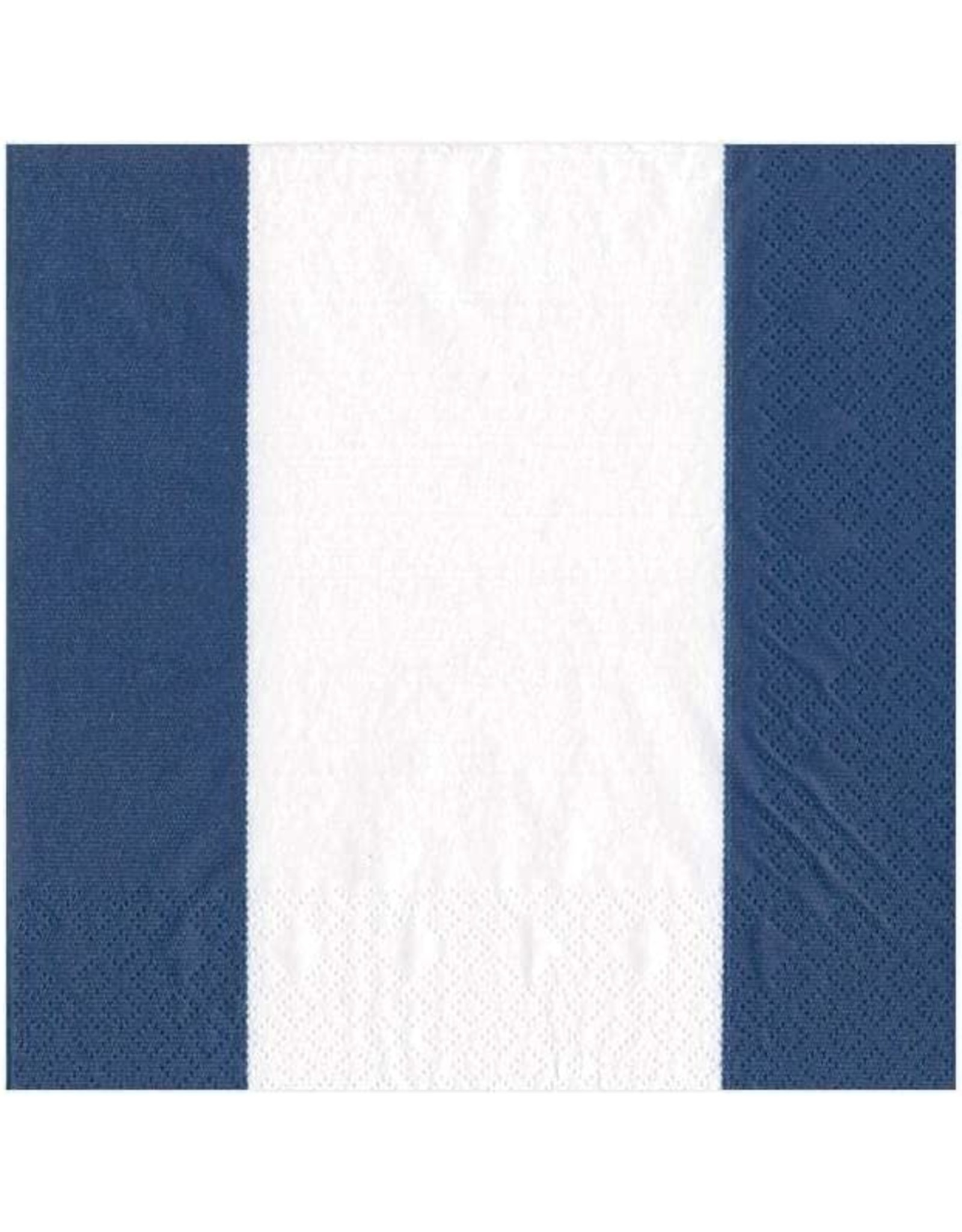 Caspari Paper Cocktail Napkins 20pk Bandol Stripe Navy