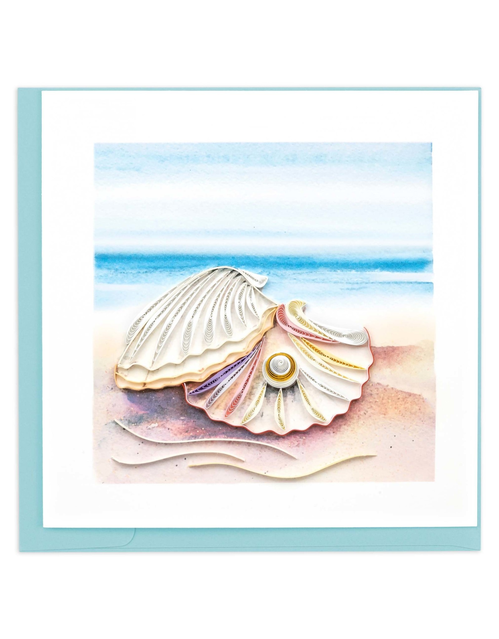 Quilling Card Quilled Seashell & Pearl Greeting Card