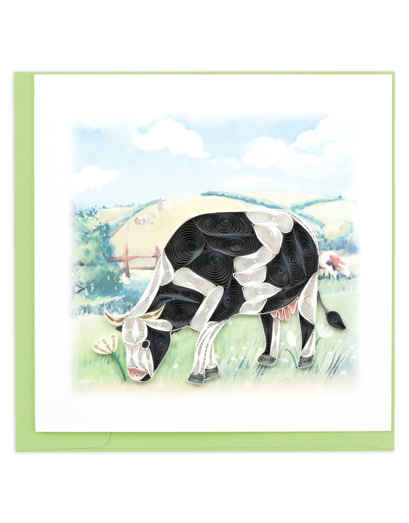 Quilling Card Quilled Dairy Cow  Greeting Card