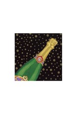 Caspari Paper Cocktail Napkins 20pk Champers Champagne Bottle BLK