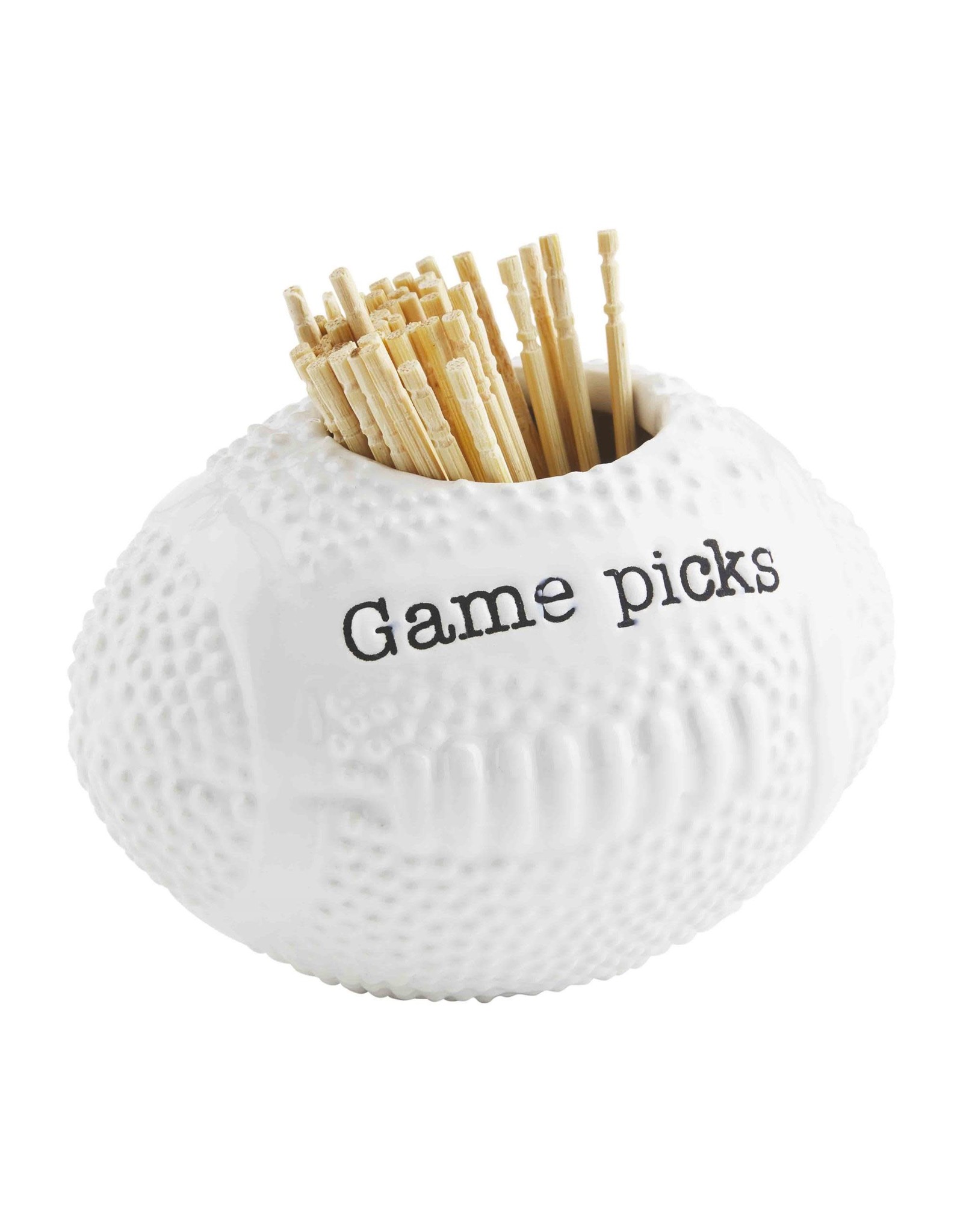 Mud Pie Ceramic Toothpick Holder | Football Game Picks