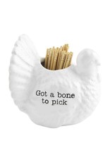 Mud Pie Ceramic Toothpick Holder | Turkey Got A Bone To Pick