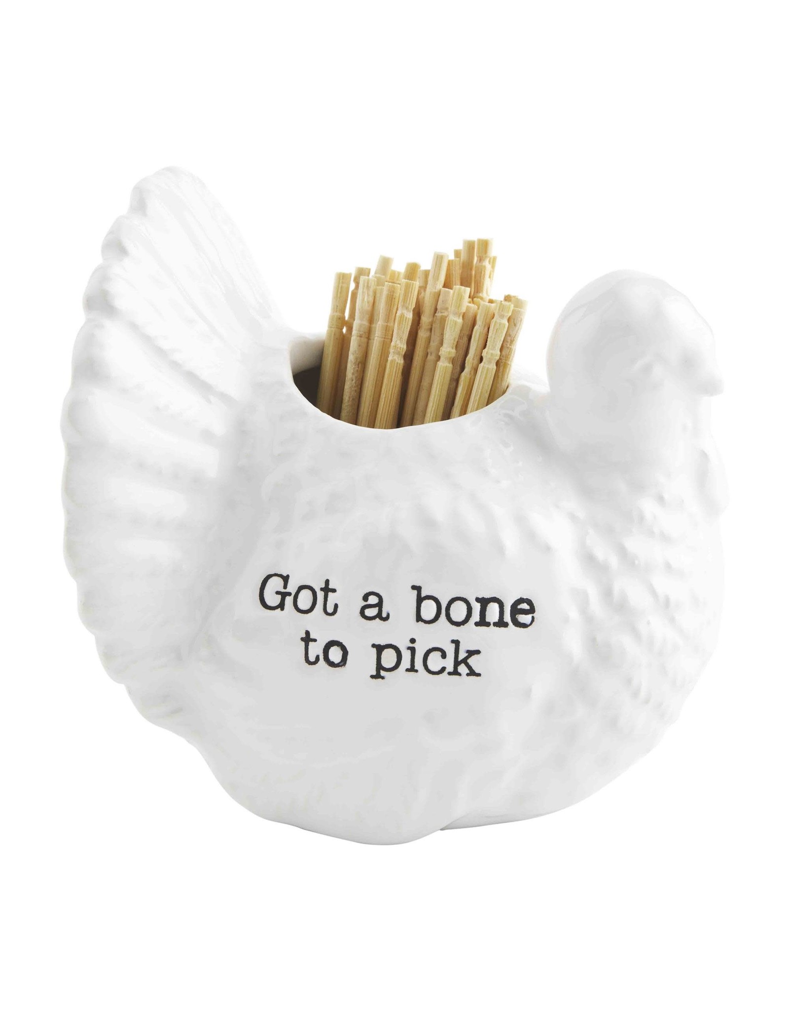 Mud Pie Ceramic Toothpick Holder | Turkey Got A Bone To Pick