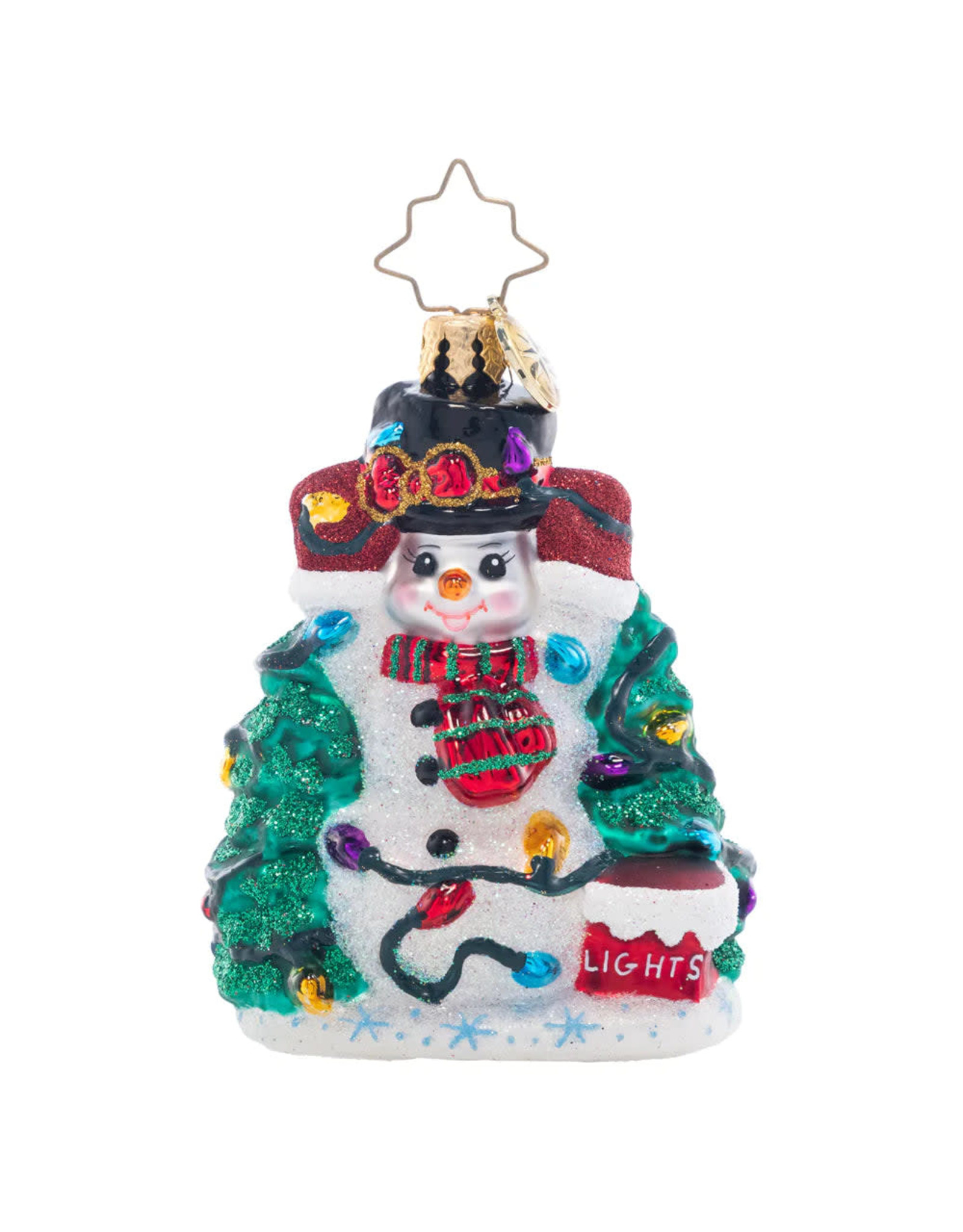 Christopher Radko Let There Be Lights Snowman Gem Christmas Ornament