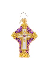 Christopher Radko Golden Grace Cross Gem Christmas Ornament