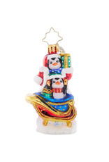 Christopher Radko Penguins Silliest Sleigh Ride Gem Christmas Ornament