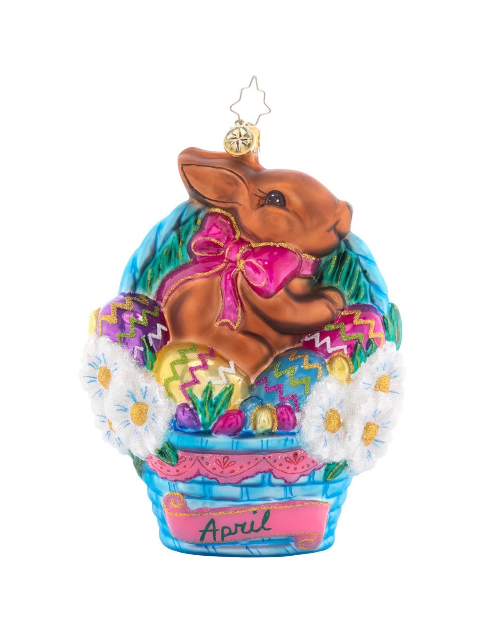 Christopher Radko Hoppy Easter Bunny Basket | April Ornament of the Month