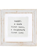 Mud Pie Pressed Glass Daddy Plaque With Sentiment
