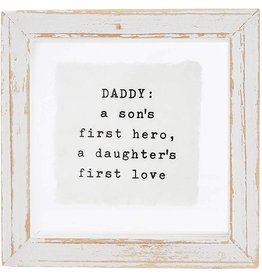 Mud Pie Pressed Glass Daddy Plaque With Sentiment