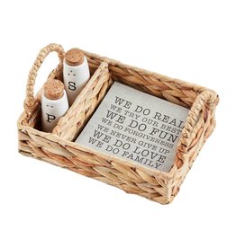 Mud Pie Salt And Pepper W Napkins in Hyacinth In Basket Set