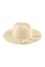 Mud Pie Women's Hats | MRS Bride Fedora In Tan