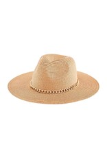 Mud Pie Women's Hats | Gold Chain Fedora In Tan