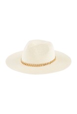 Mud Pie Women's Hats | Gold Chain Fedora In Cream