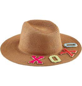 Mud Pie Women's Hats | XOXO Patch Fedora In Brown
