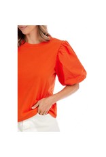 Mud Pie Aurora Bright Puff Sleeve Top Small