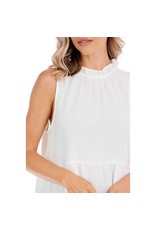 Mud Pie Taye White Flounce Top Large