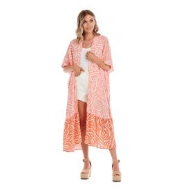 Mud Pie Lorena Kimono Cover-Up One Size In Peach