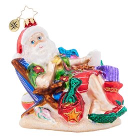 Christopher Radko Beach Bum Santa Christmas Ornament