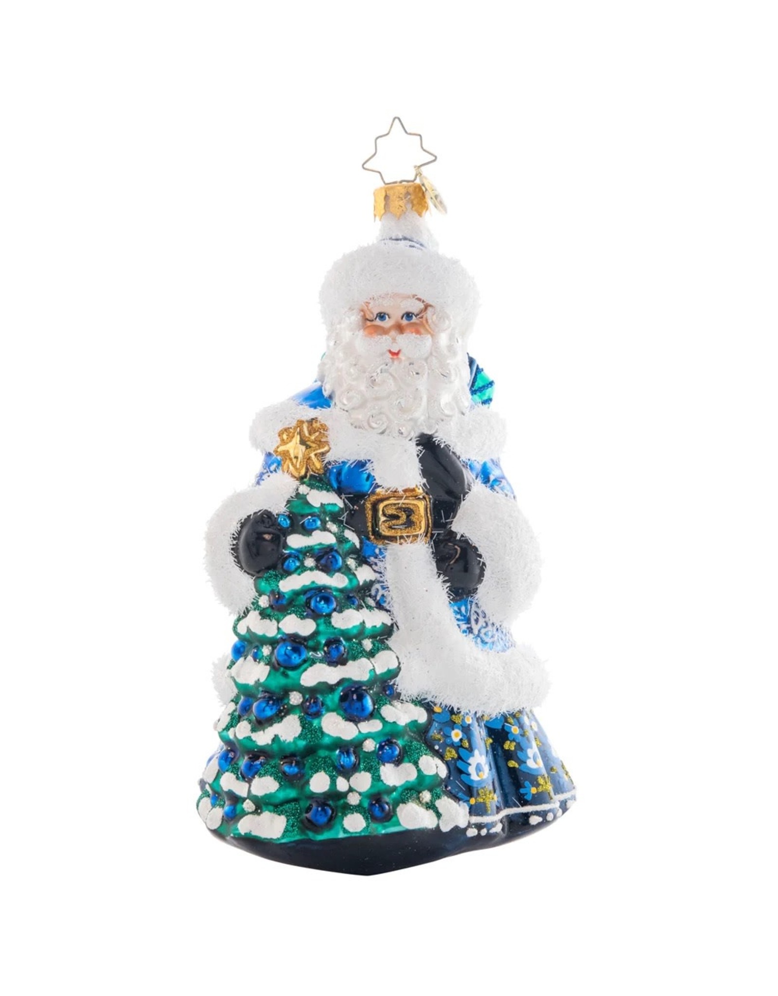 Christopher Radko Winter Hues Santa Christmas Ornament