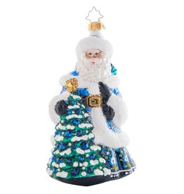 Christopher Radko Winter Hues Santa Christmas Ornament