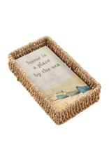 Mud Pie Guest Towel Napkin In Basket Set | Home Is A Place By The Sea