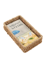 Mud Pie Guest Towel Napkin In Basket Set | Barefoot Beach Living