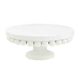 Mud Pie White Bead Pedestal | Large 4 x 10 Inch