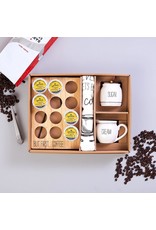 Mud Pie Coffee Gift Set w K-Cup Holder Scoop Towel Sugar & Creamer
