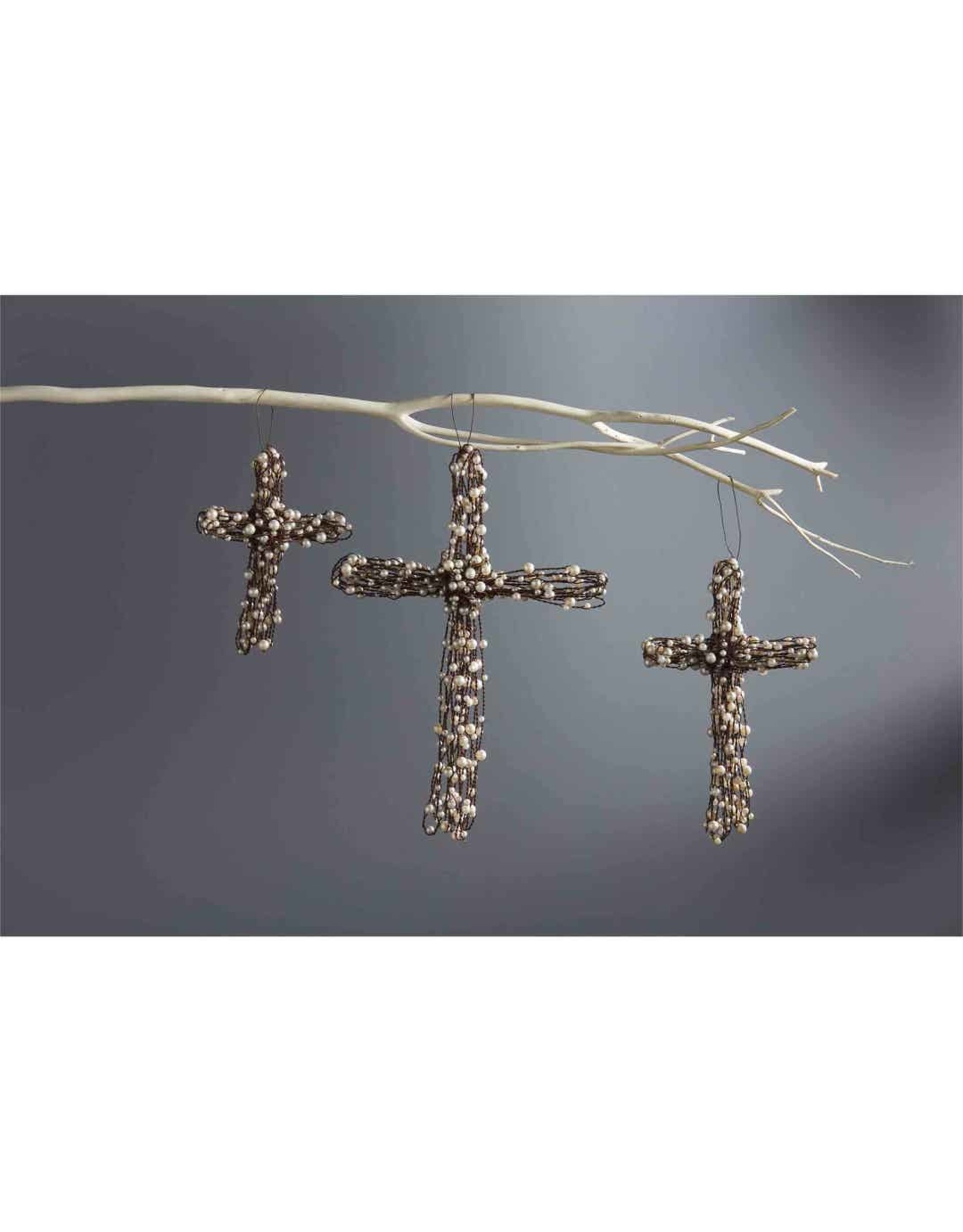 Mud Pie Pearl Beaded Wire Cross | Small 7 Inch