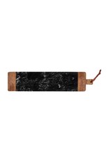 Mud Pie Long Wood And Black Marble Board 26 Inch