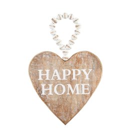 Mud Pie Happy Home Beaded Wood Heart Hanger