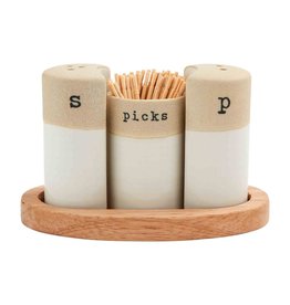 Mud Pie Salt And Pepper Shaker Toothpick Set
