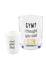Mud Pie Gym I Thought You Said Gin DOF And Shoot Your Shot Glass Set