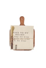 Mud Pie Cheese Board And Ways To My Heart Wine Towel Set