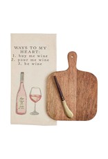 Mud Pie Cheese Board And Ways To My Heart Wine Towel Set