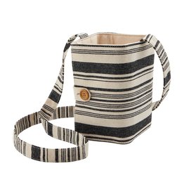 Mud Pie Travel Wine Carrier | Black & White Stripe