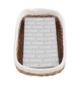 Mud Pie Welcome Home Guest Napkins in Basket Napkin Holder Set