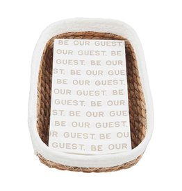 Mud Pie Be Our Guest Napkins in Basket Napkin Holder Set