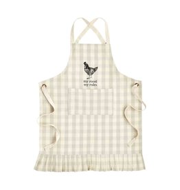 Mud Pie Rooster Ruffle Apron With My Roost My Rules
