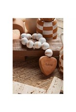 Mud Pie Decorative Wood Beads With Terracotta Love Heart Pendant