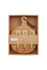 Mud Pie Paddle Cheese Board Set With Cheese Markers