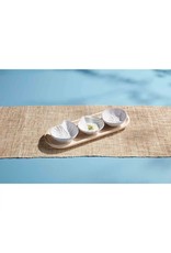 Mud Pie Shell Dip Bowls and Wood Tray Set
