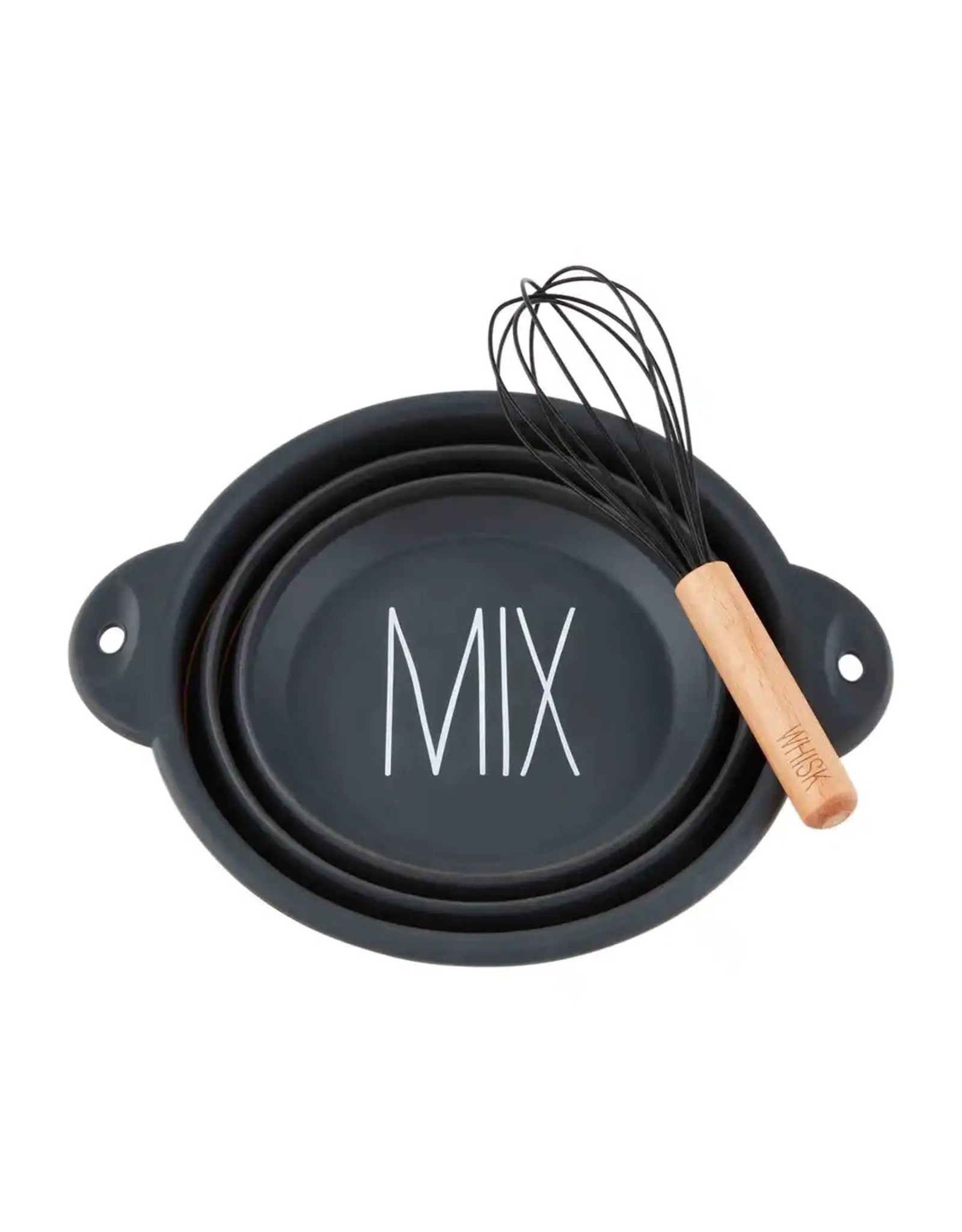 Mud Pie Collapsable Mixing Bowl And Whisk Set